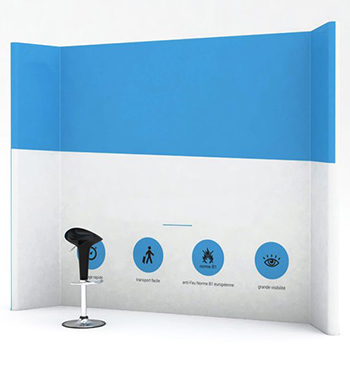 prototype mur pubicitaire avec un siège 